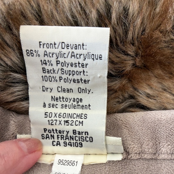 Pottery Barn Brown Ombré Faux Fur 50x60 Throw - Picture 4 of 5